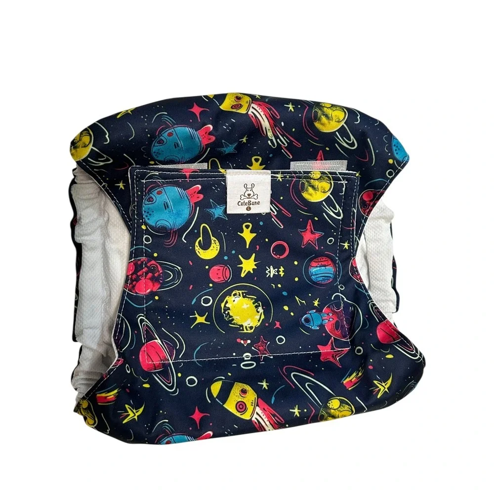 CuteBone Reusable Dog Diaper –‎ Large | Space Print | Washable & Adjustable
